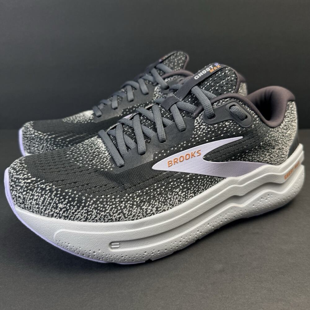Brooks Ghost Max 2 Women’s 9 Wide Running Shoes Ebony Lavender 1204201D005